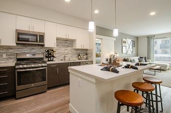 Kitchen island in select homes